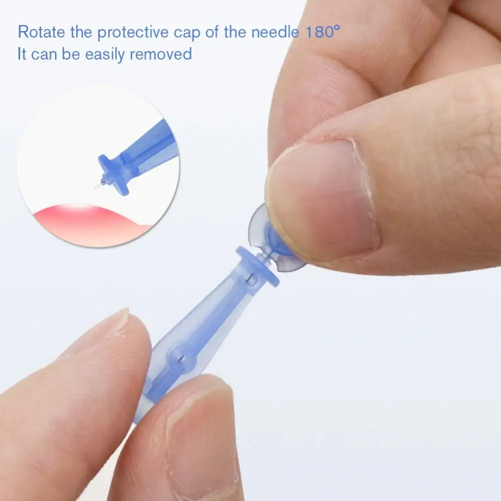 50 pièces/boîte dissolvant de points noirs jetable acné aiguille soins de la peau professionnel dissolvant de points noirs outil extracteur de imperfections bleu