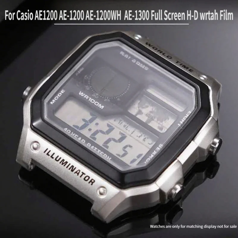 

For Casio AE1200 AE-1200 AE-1200WH AE-1300 Full Screen H-D wrtah Film Anti men Scratch Mirror Screen Protector Transparent Film