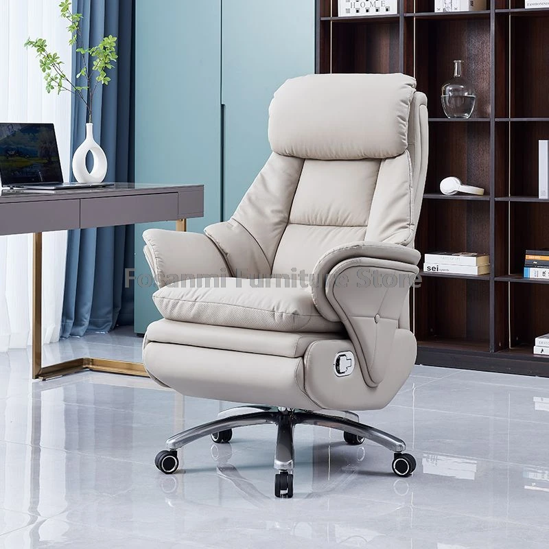 Ergonomic Executive Office Chair With Swivel Seat And Footrest Adjustable Lumbar Support Angle Computer Leather Chair Game Chair