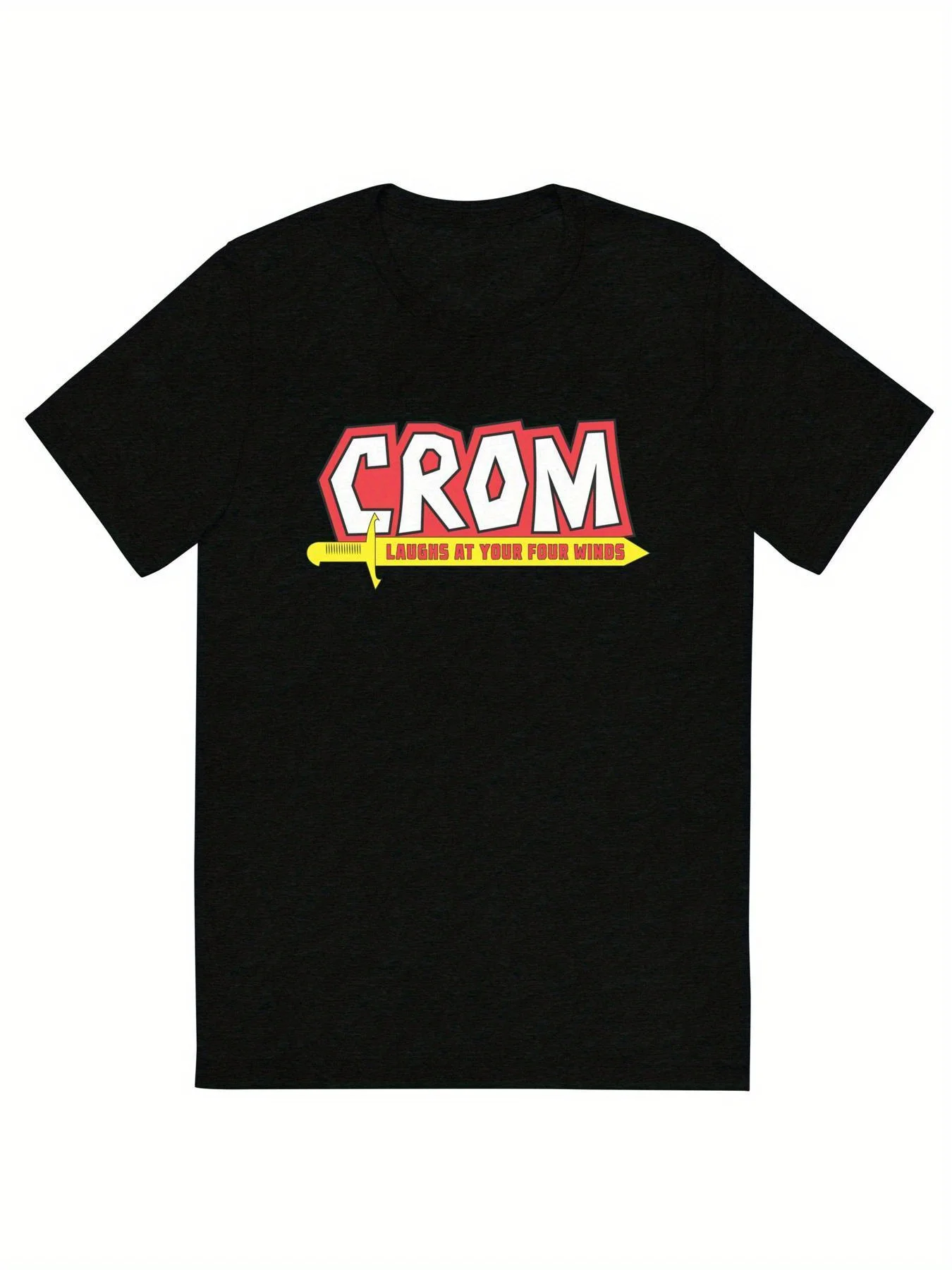 CROM Jokes At You Four Winds Conan Barbarian Sharp Neck T-shirt Fashion Casual Top, Unisex Street Casual Print Trend