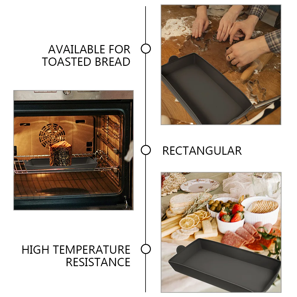 

2 Pcs Pan Toast Cooking Bread Bread Mold Silicone Bakeware Nonstick Loaf Mold Gray Reusable Easy Clean Kitchen Supply