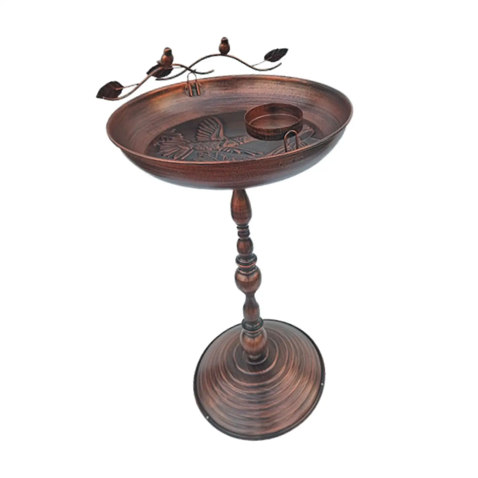 Garden Bird Bath Bird Lovers Present Easy to Install Round Base Design Iron Birdfeeder for Patio Backyard Lawn Courtyard Yards