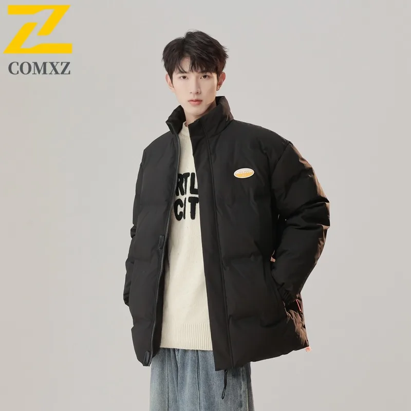 COMXZ Student Winter New Men Down Jacket Youth Casual Stand Collar Thermal Thickened Casual outdoor Thickened Cold Proof Coat