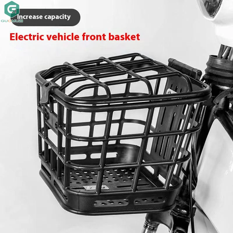 

1 комплект, большая емкость, антиэкструзионная передняя корзина для велосипеда, черная съемная велосипедная корзина из ПК с крышкой для электрического велосипеда