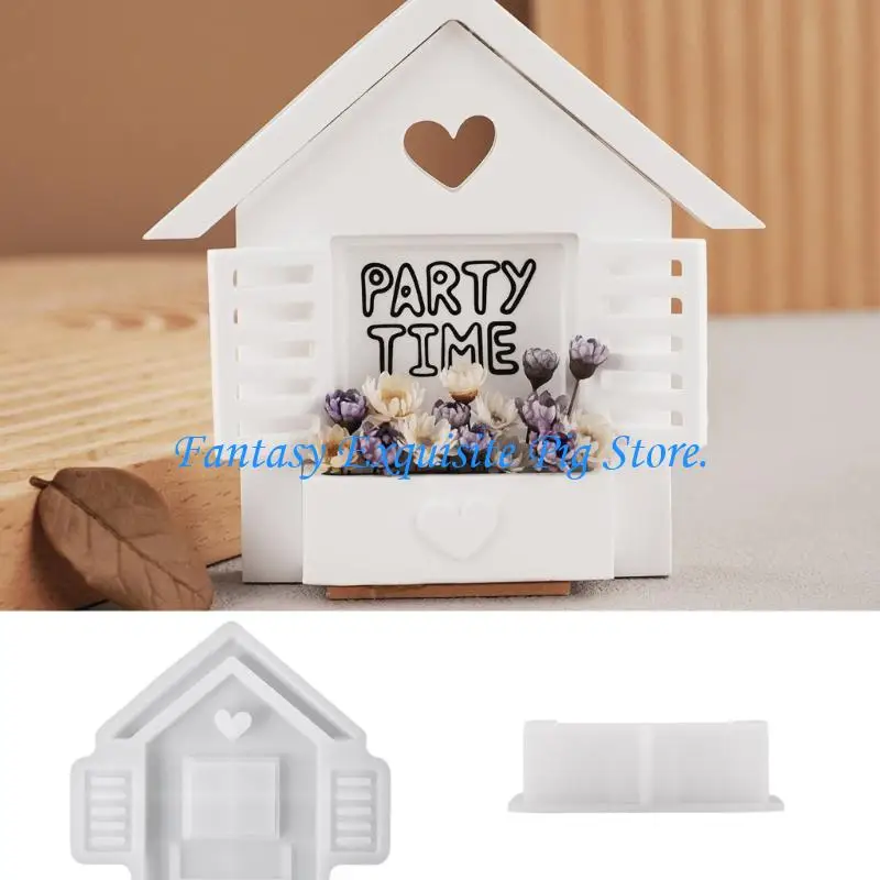 Smooth Surfaces Silicone House Mold Handmade Moulds for Flower Pots Jewelry Organizers Creative Homes Decorative Crafts 