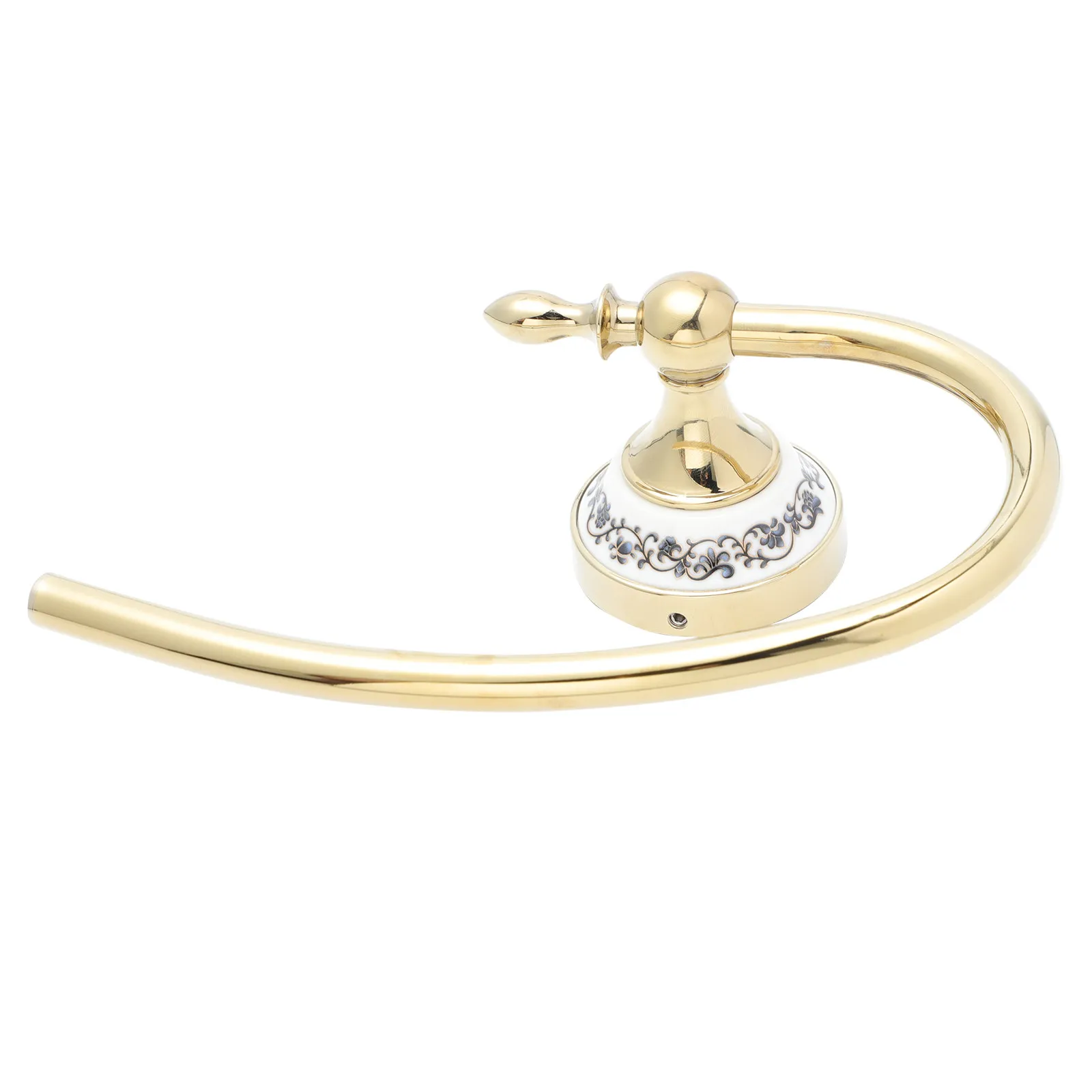 1Pcs No Drill Bathroom Towel Ring Stainless Steel Vintage Golden Towel Holder Round Design Rust Resistant Kid Dry