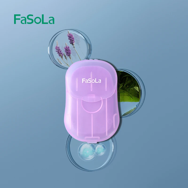 FaSoLa 50 Sheets Mini Portable Travel Wash Leaves Soap Paper Hanging Paper Washing Flakes Travel Camping Hiking Hand Wash