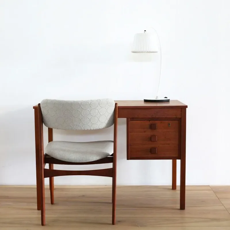 Solid wood vintage art Nordic Danish vintage writing desk desk