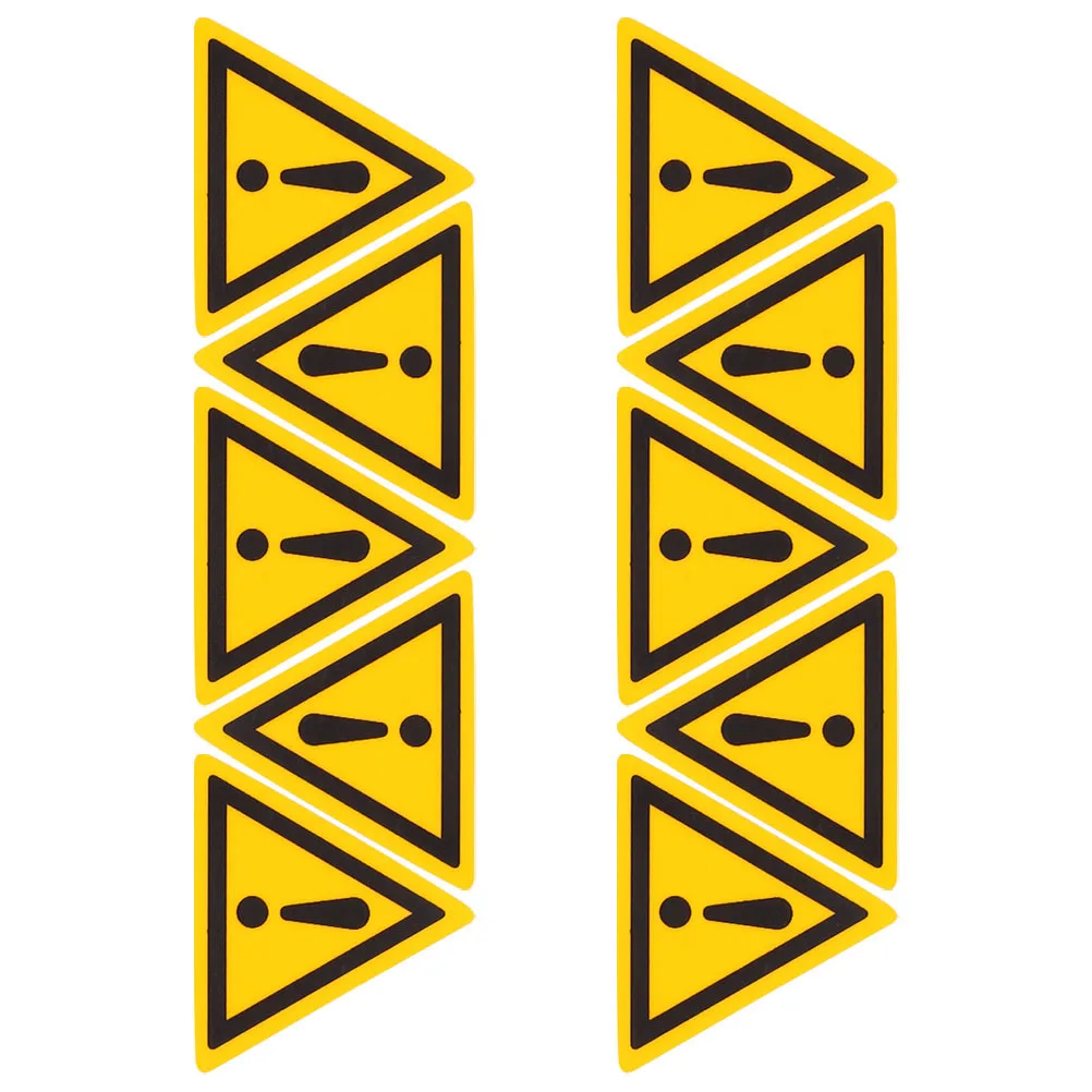 

10pcs Safety Warning Sticker Yellow Triangle Caution Label Self Adhesive Waterproof Security Sign For Warehouse Workplace