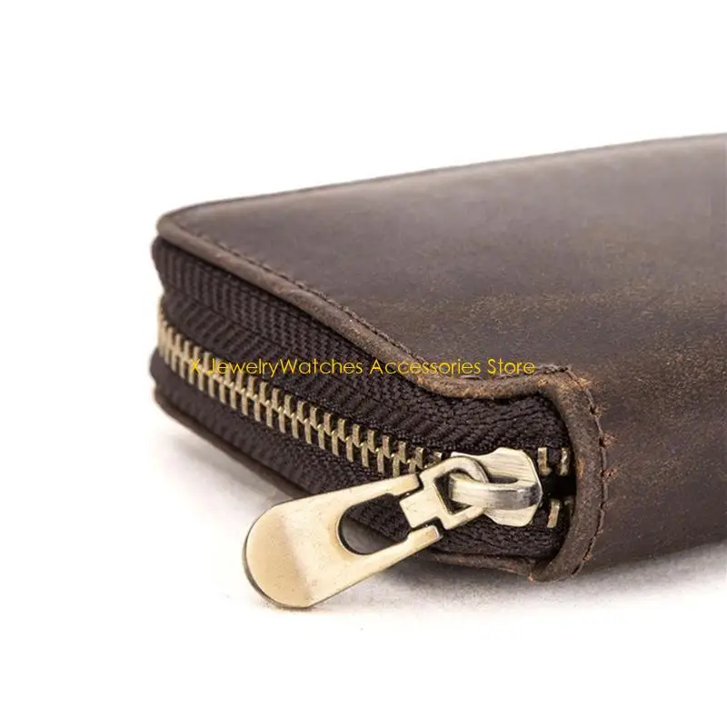 

31KD Роскошная кожаная коробка для часов с 2 отделениями и портативной сумкой-органайзером на молнии