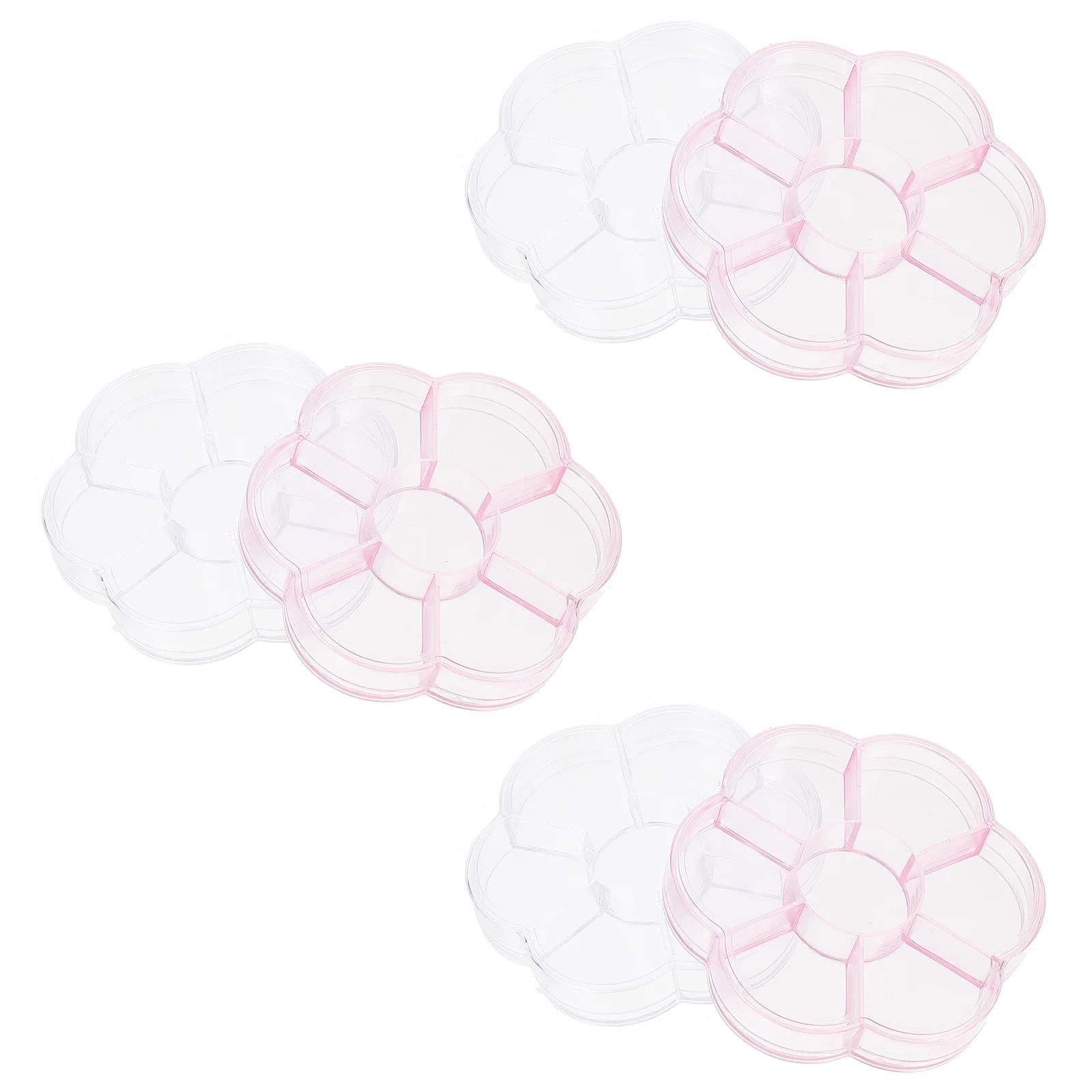 

6Pcs Multi-Grid Cosmetics Box Premium Material Jewelry Storage Container Stable Placement on Desktop for Organizing Accessories