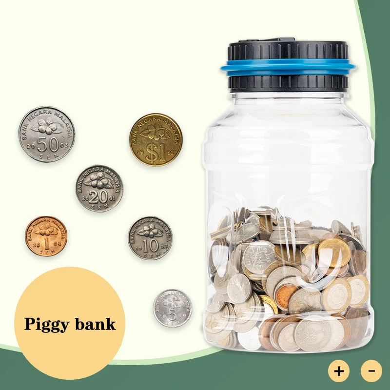 Electronic Piggy Bank Counter Coin Digital LCD Counting Coin Money Saving Box Jar Coins Storage Box For USD EURO Money Gifts