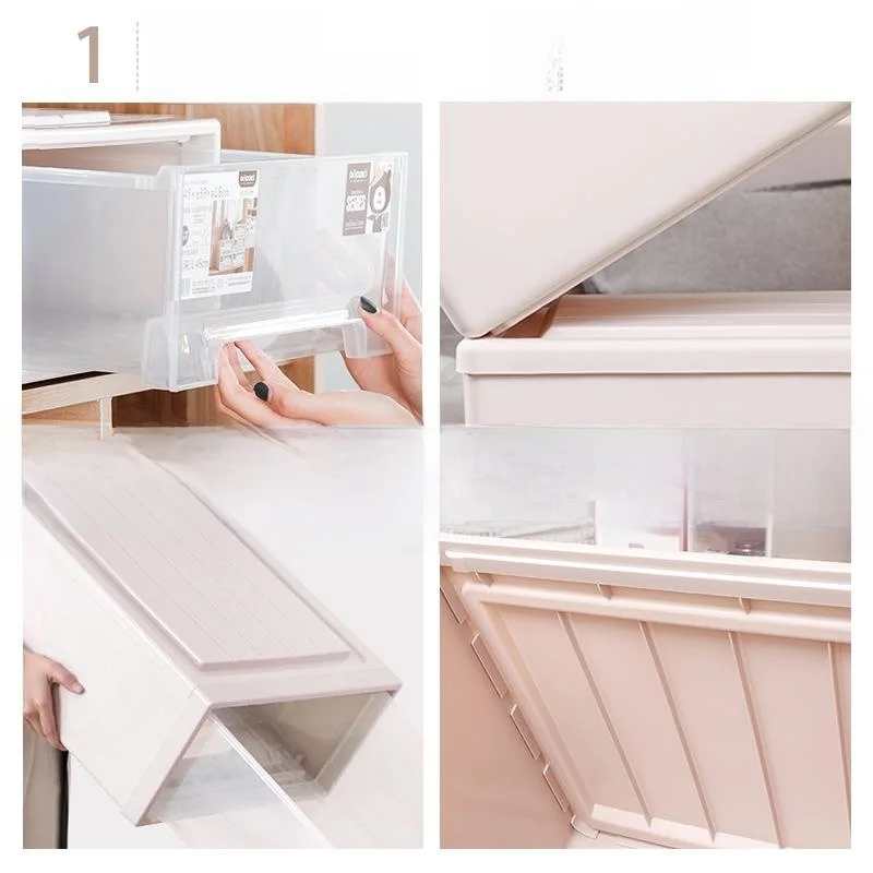 Transparent Plastic Drawer Style Storage Box Wardrobe Home Use Clothing Quilt Organizer Closet Storage Cabinet Drawer