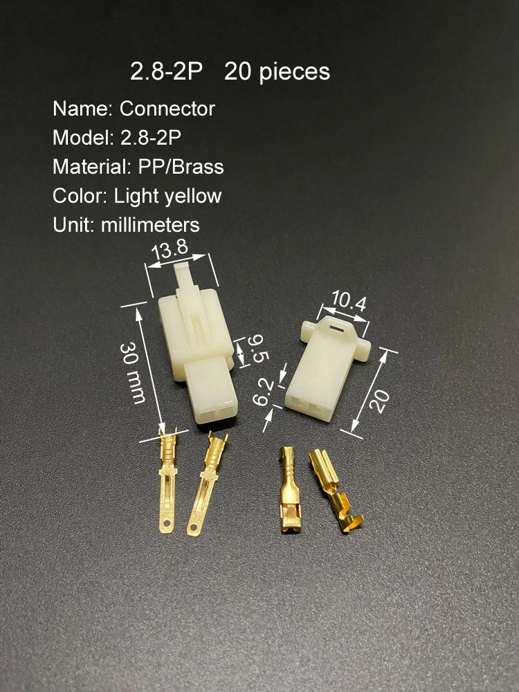 2.8mm Male And Female Automotive Connectors White Plastic Enclosure Terminal Block Plug And Play Head for Electrical Wiring
