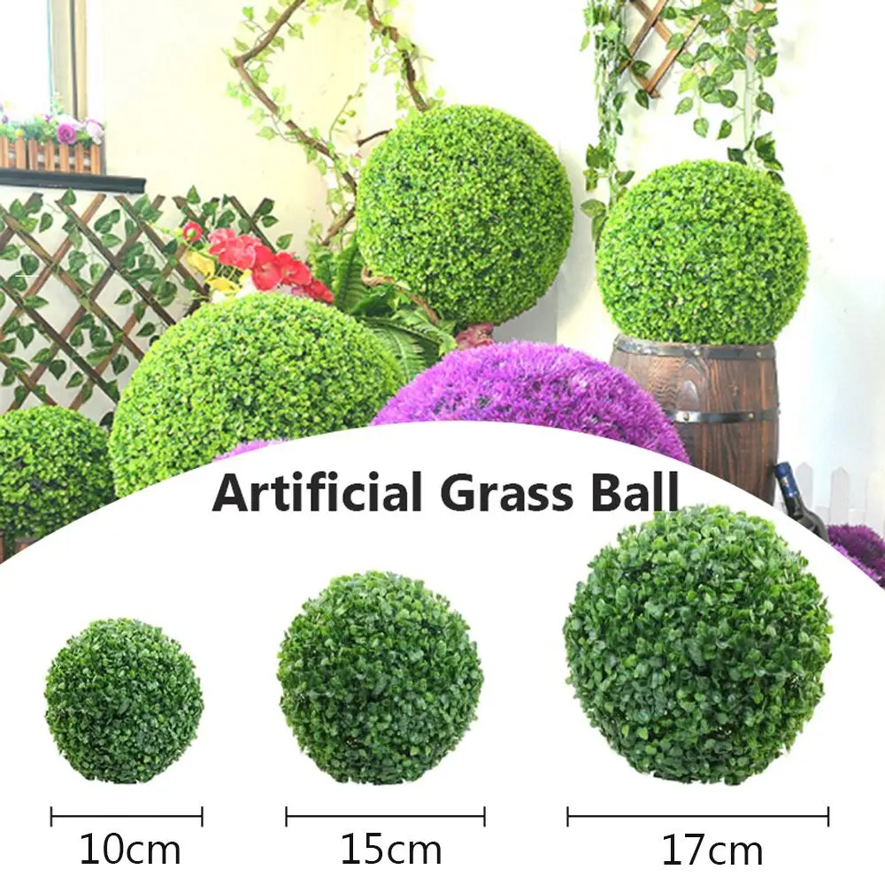 Diy Hanging Home Hotel Outdoor Wedding Leave Ball Garden Decoration Grass Ball Artificial Plant