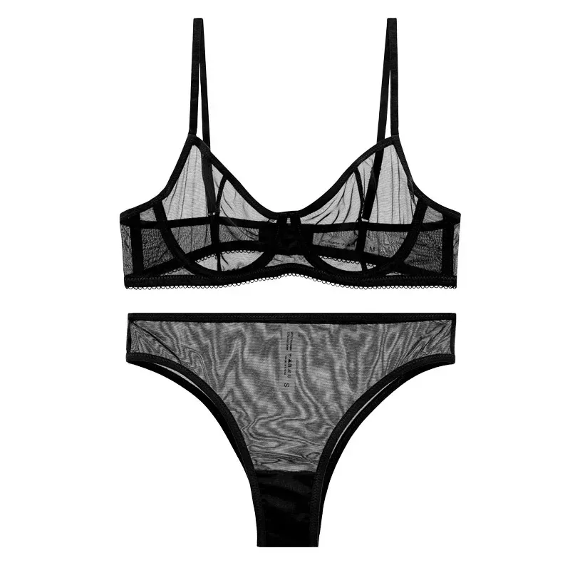 جديد 2025 شبكة شفافة النساء الملابس الداخلية مجموعة أزياء السيدات Bralette سر مثير الحسية الملابس الداخلية 2 قطعة البرازيلي بانتي ☆ ★ ☆ ★ qq