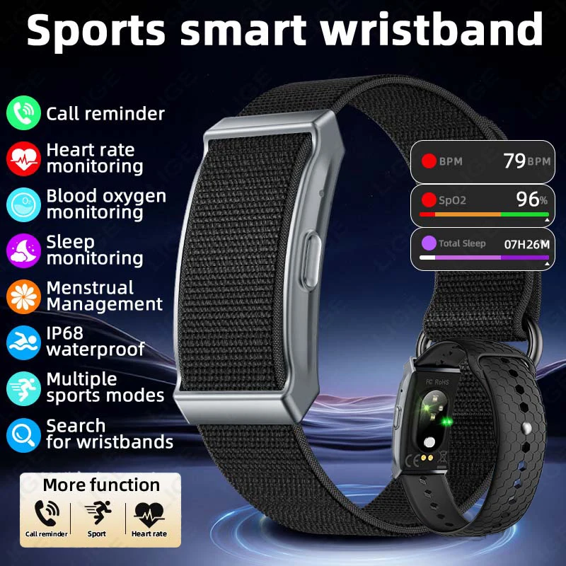 

LIGE Фитнес Смарт-браслет Спортивный браслет Без экрана Смарт-часы Мужчины Женщины Монитор сердечного ритма и кислорода в крови Смарт-часы с трекером здоровья