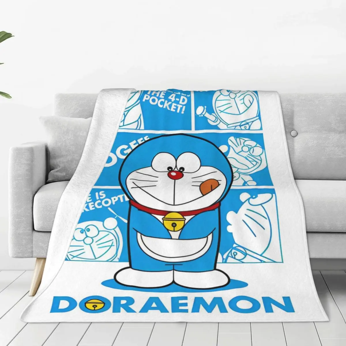 D-Doraemons Cartoon Blankets Flannel Textile Decor Breathable Lightweight Thin Throw Blanket for Bed Couch Plush Thin Quilt