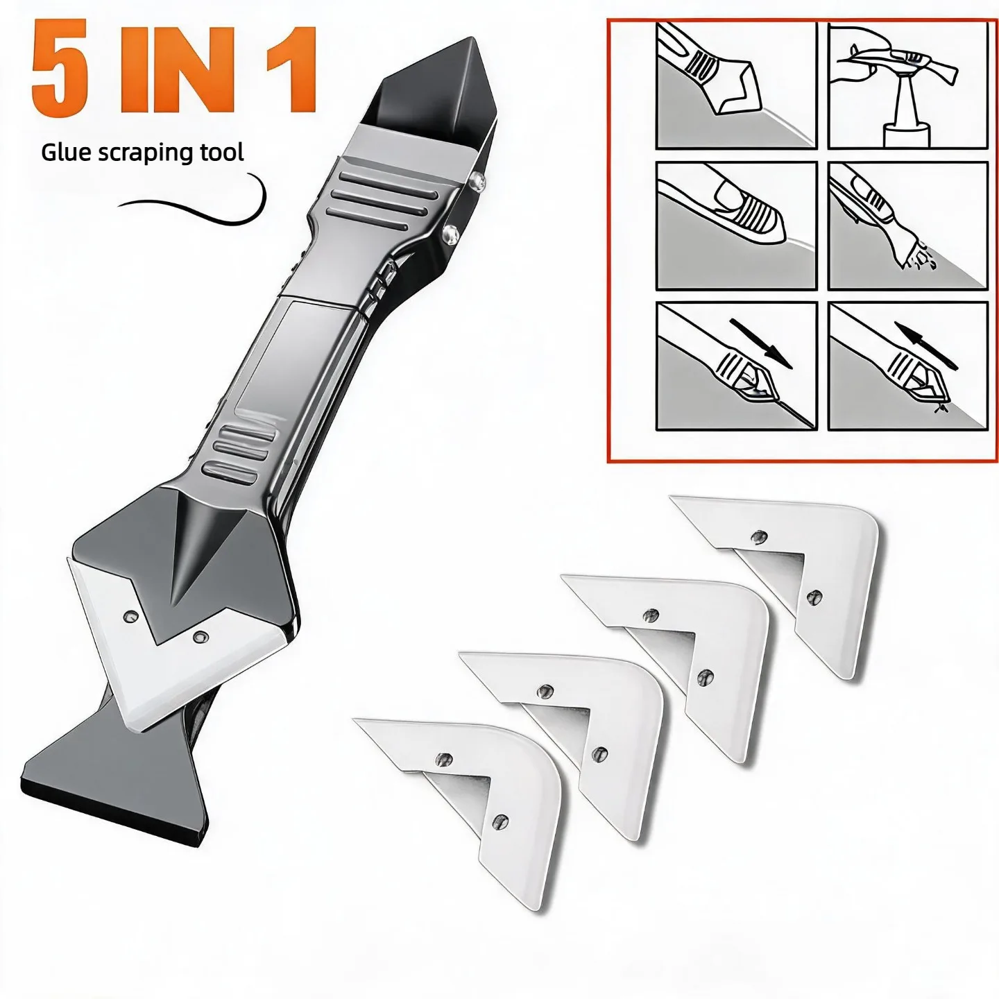3 In 1 Caulk Remover Tool Multifunctional Sealant Scraper Silicone Glass Glue Finishing Spatula Floor Seam Repair Tools