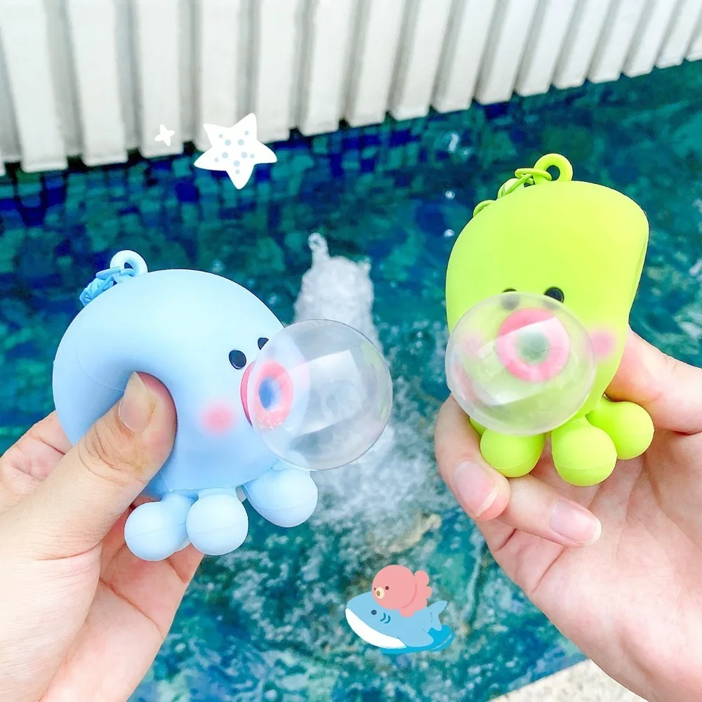 Blow Bubble Cartoon Octopus Keychain Squeezing Bag Decoration Silicone Octopus Pendant Kawaii Cute Octopus Doll Keyring