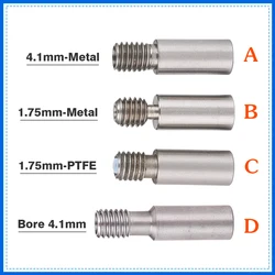 3D Printer E3D V6 Heat Break Hotend Throat For 1.75/3.0/4.1mm All-Metal / with PTFE, Stainless Steel Remote Feeding Tube Pipes
