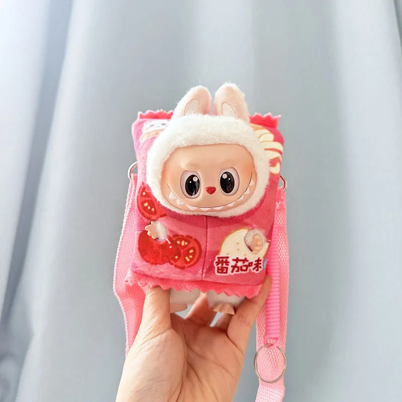 

Labubu 17 см кукольная одежда, наряд монстров, аксессуары, одежда с желтыми картофельными чипсами, сумка-мессенджер V1 V2 V3, использование