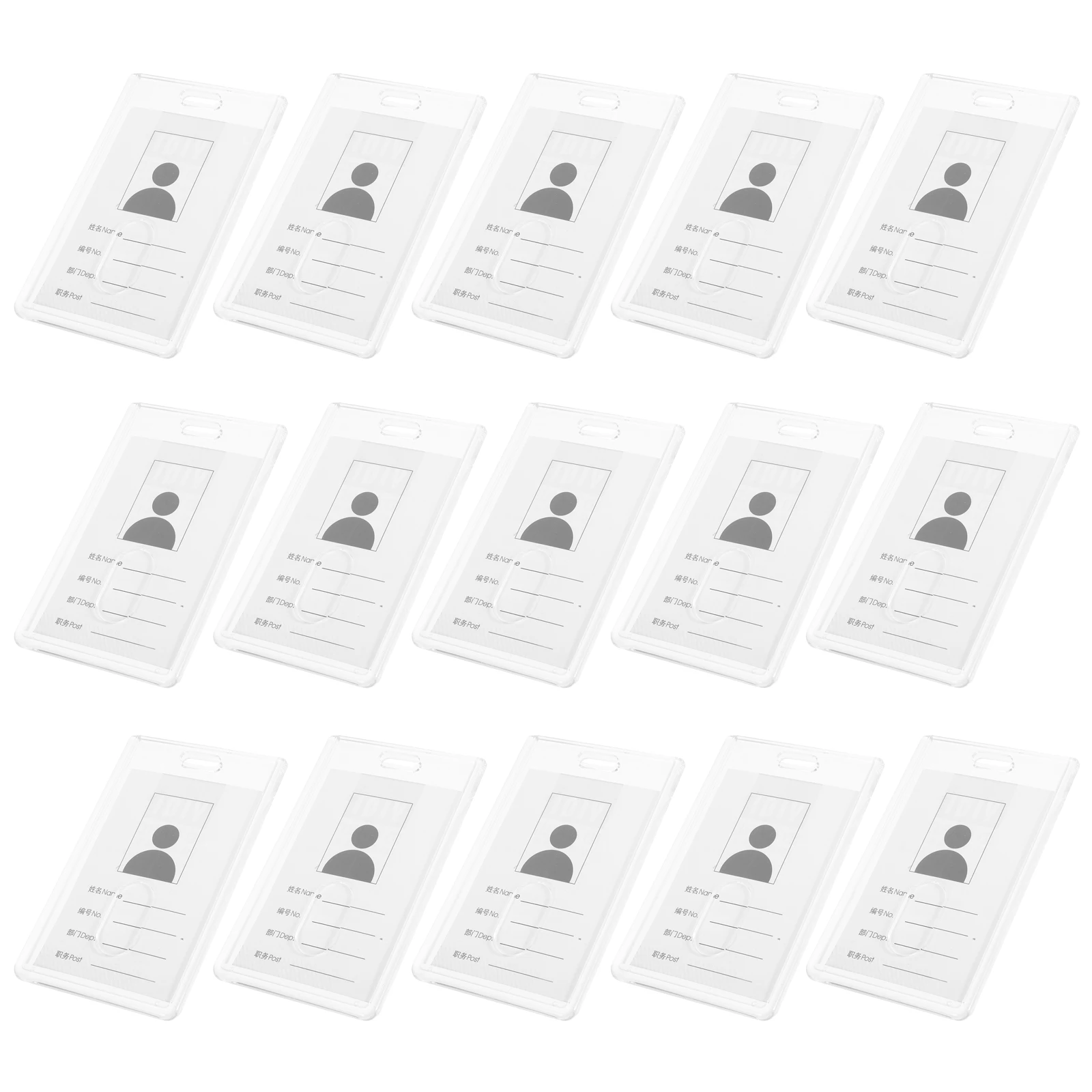 

15 Pcs Transparent Card Holder Clear Plastic Id Badge Access Sleeve Display Sleeves