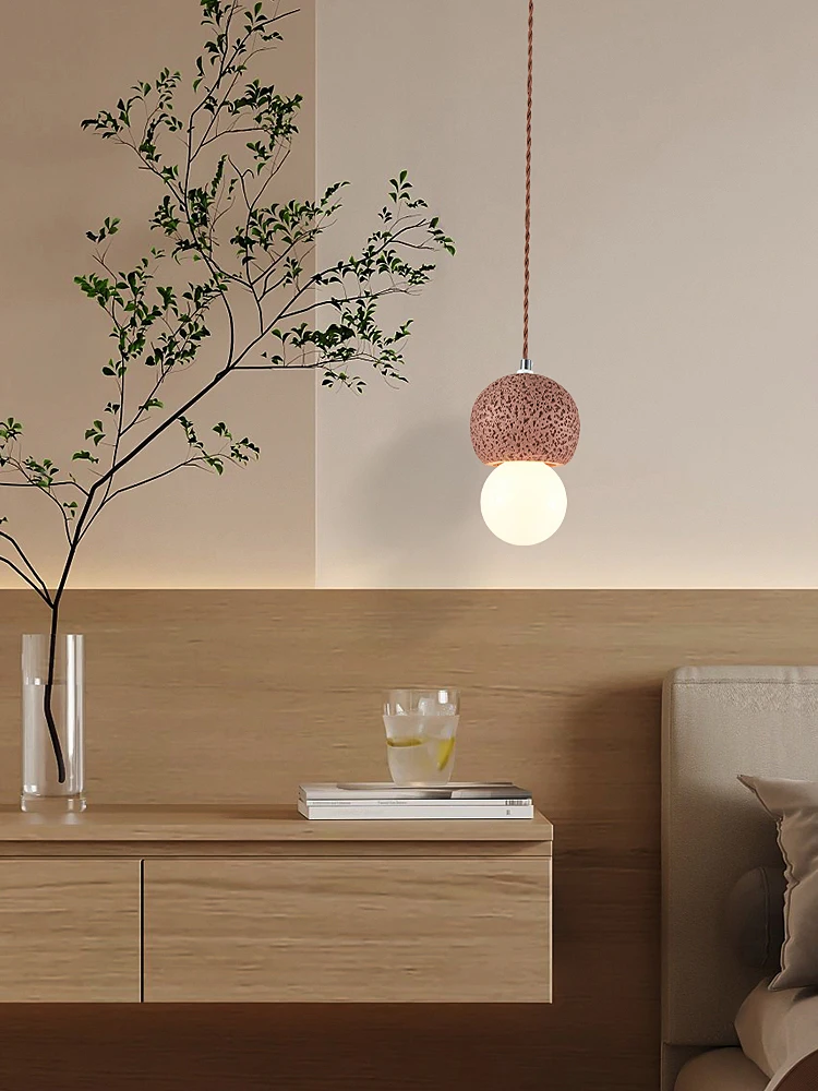 

Japanese Wabi Sabi style bedroom bedside pendant light Nordic restaurant pendant light creative cream style lighting fixture