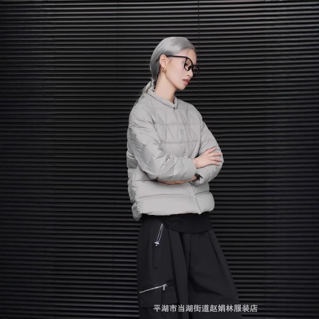 الشتاء المرأة أسفل سترة جديدة الوقوف طوق واحدة الصدر ألف خط الصلبة الأبيض بطة أسفل الحد الأدنى معاطف السترة غير رسمية الاتجاه #5