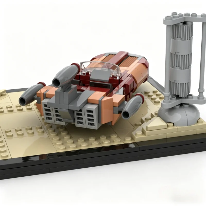456PCS Desert Hut and Speeder Vehicle Model Sci-Fi Themed Building Blocks Creative DIY Assembly Educational Toy for Collection