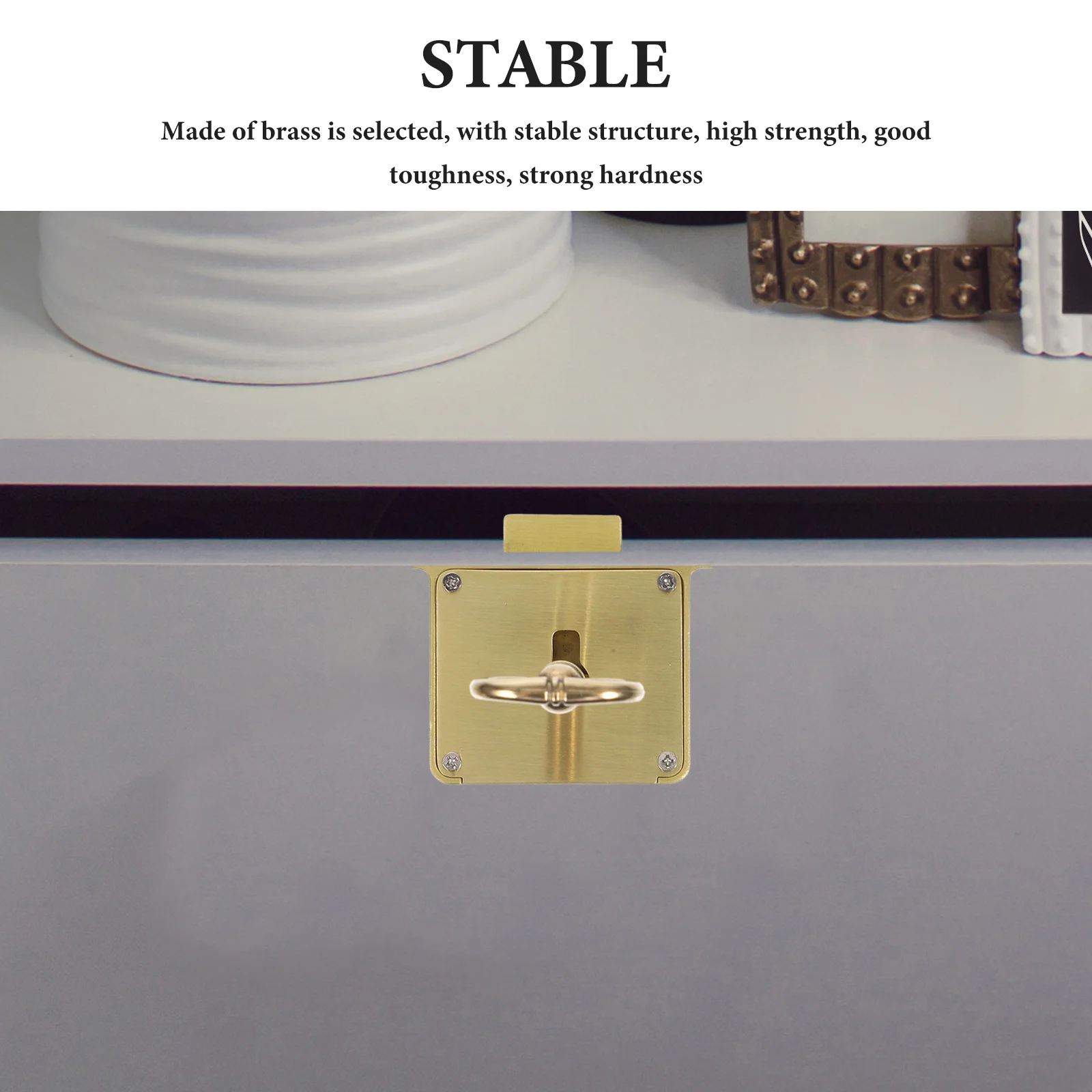 Square Drawer Lock Desk Brass Furniture Cabinet Locks with Key Keys File for Gate