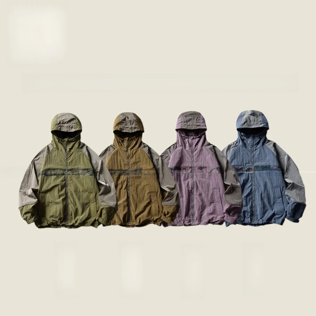 

Outdoor Sports Jaet Men's Spring Autumn Color Blo Waterproof Hooded Coat Casual Loose Fit Long Sve Polyester Jaet