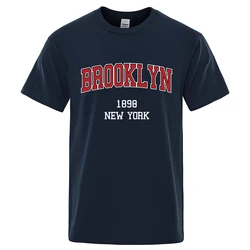 Brooklyn 1898 New York City Letter Prints T Shirt Men Women Clothes T-Shirts Loose Summer Tshirt Cotton Breathable Short Sleeve