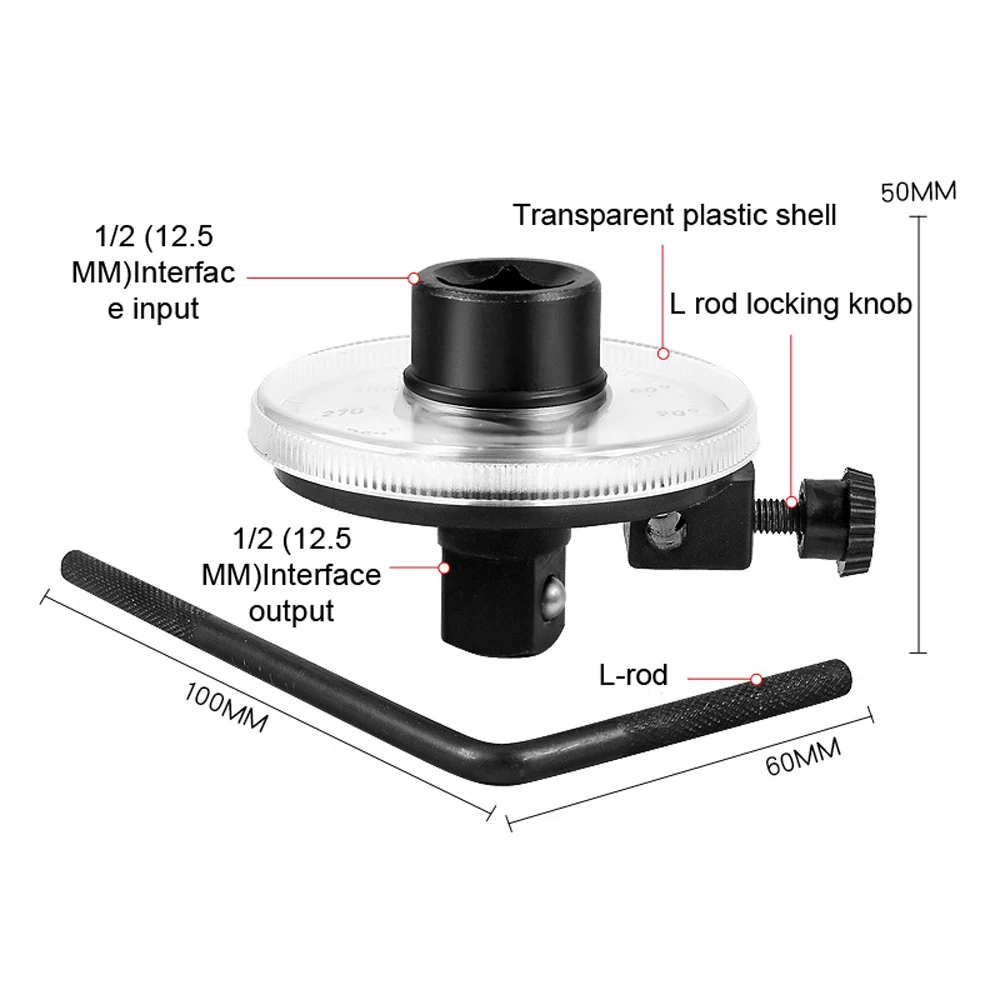 1/2 Angle Torque Gauges High Hardness Long Handle Torque Wrench Torque Meter Torque Measuring Tool Car Maintenance Repairing