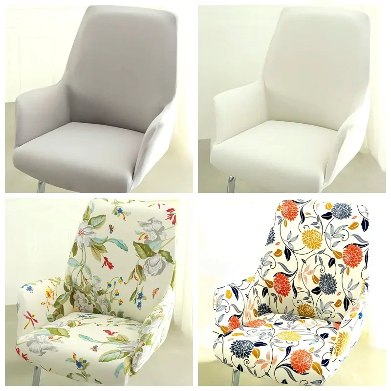 Armchair Protector Grey Black High Quality Housse Chaise Includ Armrest Elastic Boss Chair Covers Enlarge Office Chair Covers