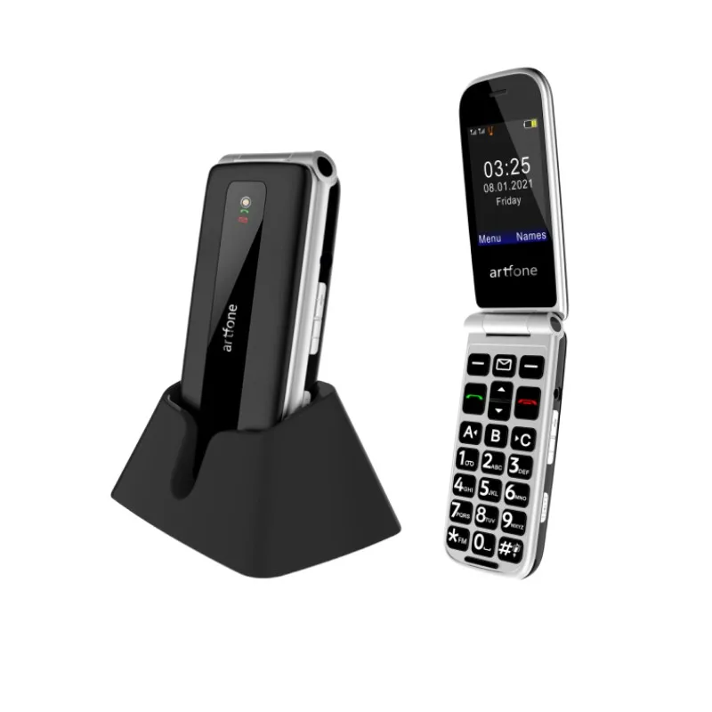 Artfone F20 Big Button Senior Flip Mobile Phone For Elderly Unlocked Celulares Single Sim Wireless FM Bluetooth