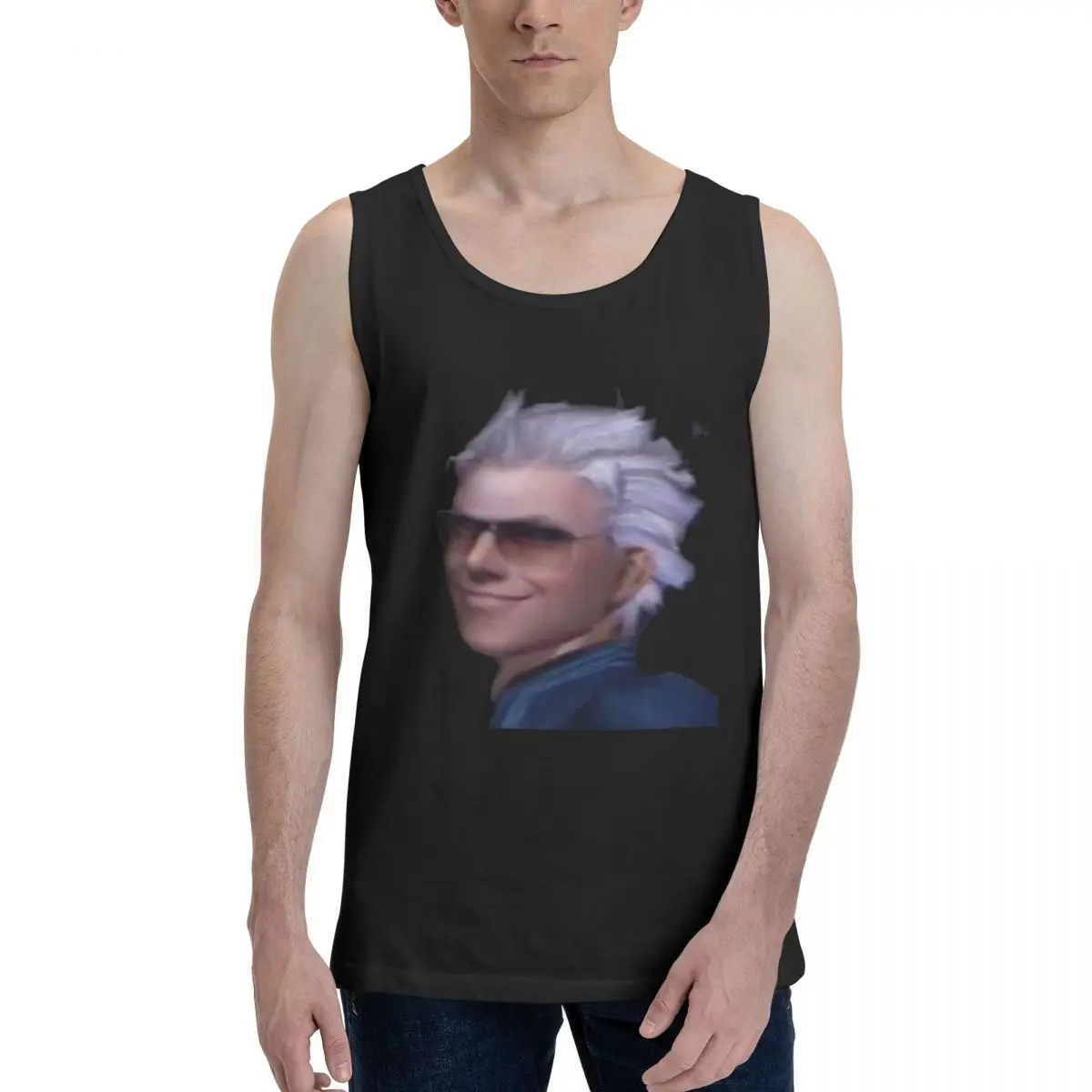 Vergil From The Devil May Cry Series 100% Cotton Men's Sweatshirt Vest Sleeveless Clothing Tees Men Tank Tops T-shirt