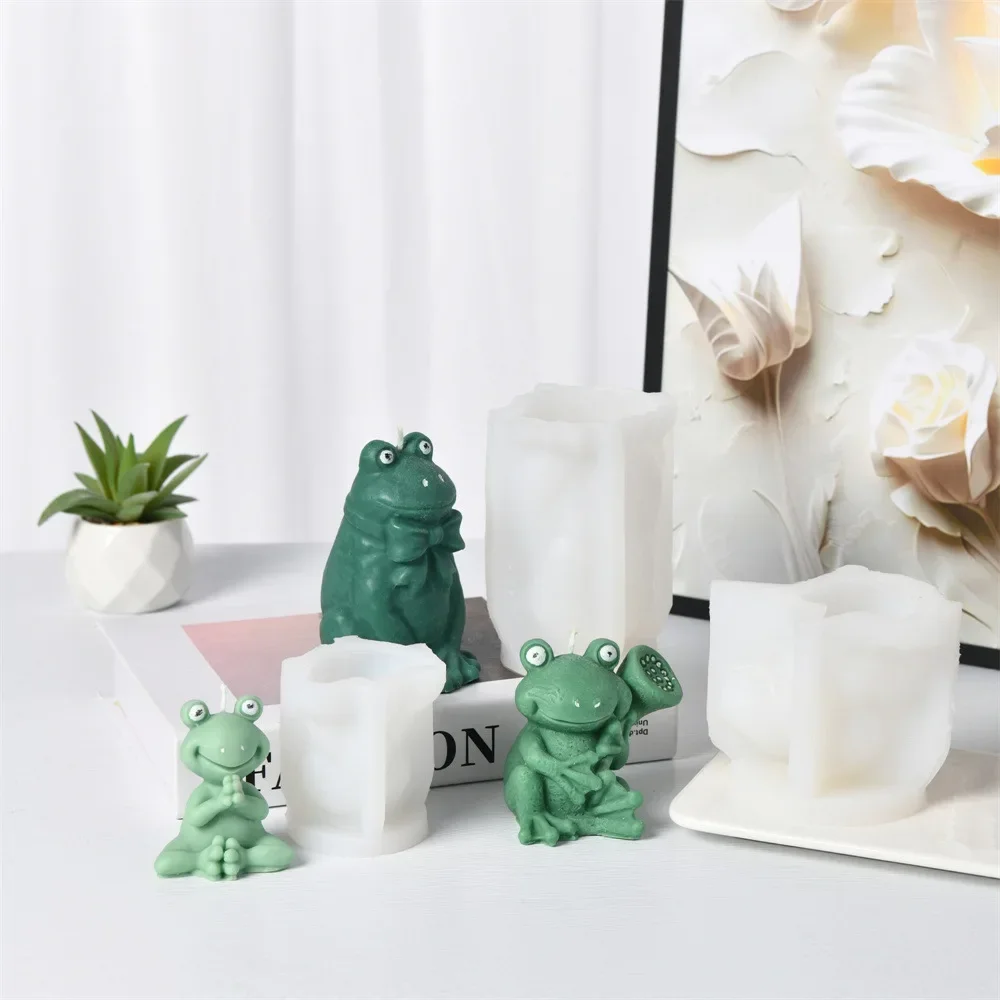 

VERIDIAN 3d Prayer Frog Silicone Molds Desktop Decoration Scented Candle Mold Diy Plaster Epoxy Resin Molds Candle Making Kit