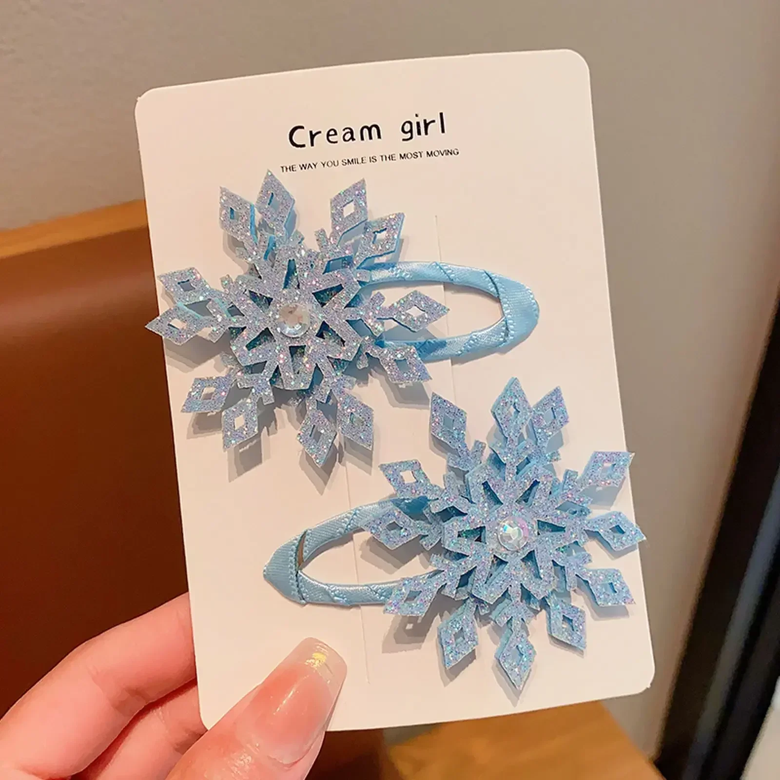 Sweet Cue Princess Hair Clips Snowflake Lovely Girls Hairpins Children Headwear Hairgrip Hair Clips Barrettes Hair Accessories