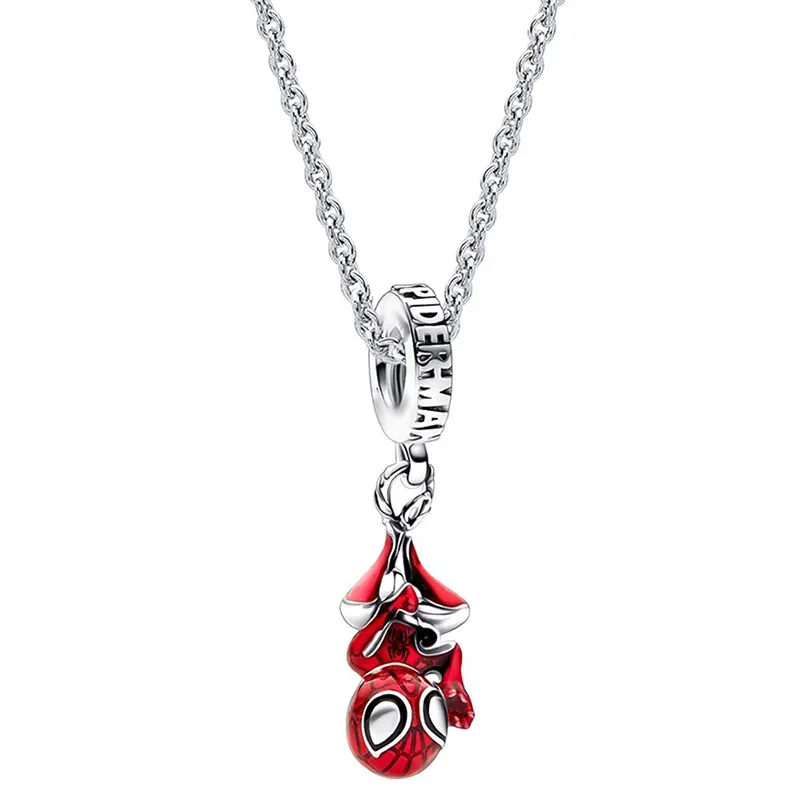 Disney Unique Spider-Man Charms Beads for Original Silver Pendant Necklace Jewelry DIY Surprise Gifts Fans Children Gifts