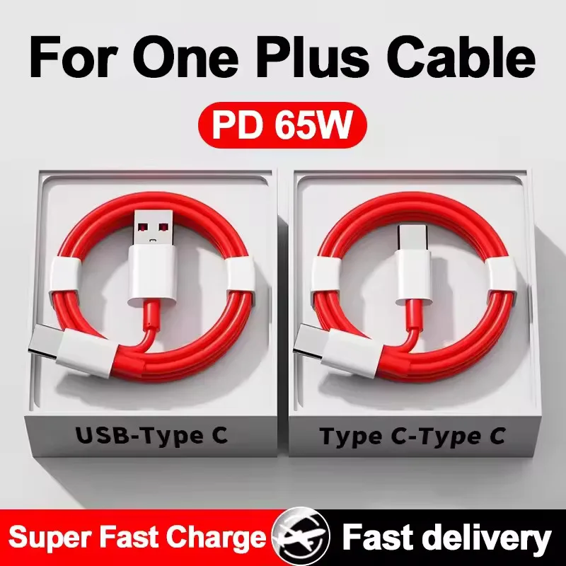 6A Type-C to Type-C 65W SuperVOOC ワープチャージケーブル OnePlus、Realme、Xiaomi、Huawei、Pad、Phone対応 PD3.0 データ同期充電コード