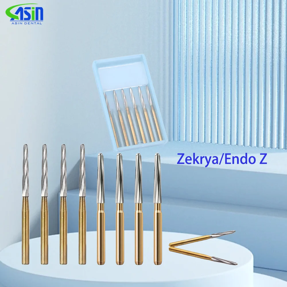 6pcs/Pack FG Series Dental Endo Z Carbide Tungsten Burs Drill Zekrya Tooth Extraction Burs For High Speed Handpiece 21/ 25/28mm