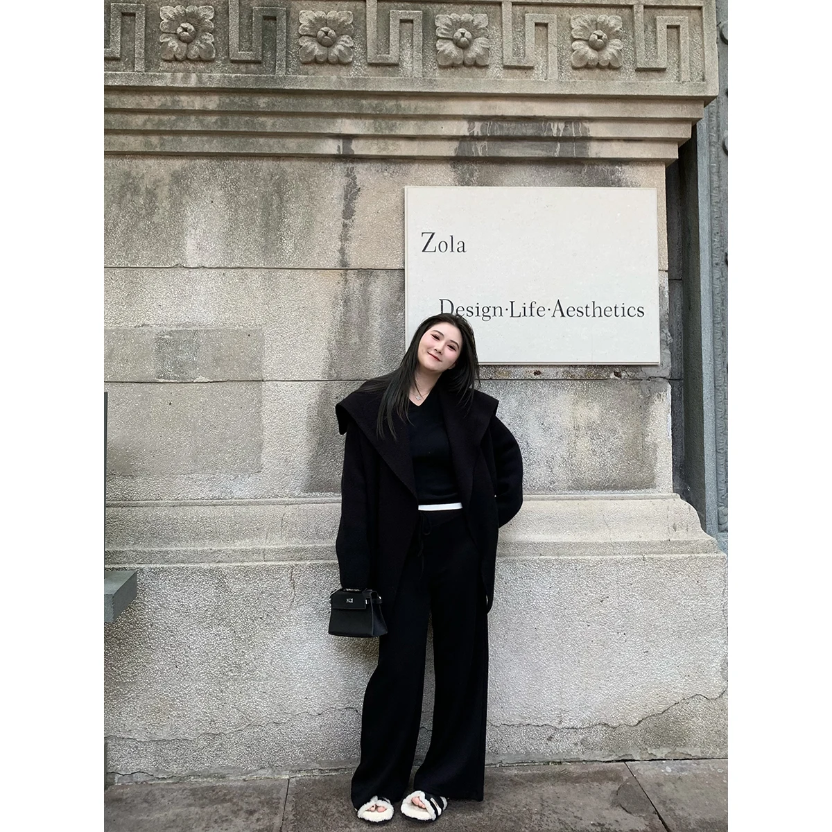 

ChubbyGirl k Brown Loose Knitted Casual Coat Collar Overcoat Ladies Faion Autumn Season Other Material Outerwear