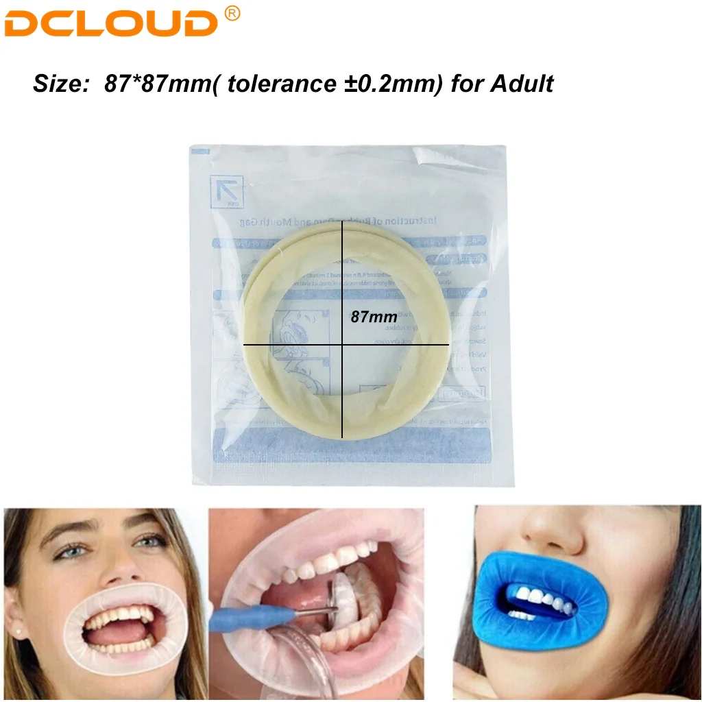 1Pc abridor de boca dental Presa de goma desechable Estéril Expansor de mejillas oral Retractor Higiene Blanqueamiento dental Materiales de odontología