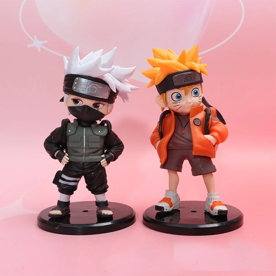 

15.5cm Anime Naruto Figure Kawaii Uzumaki Hatake Kakashi satchel Figural PVC Model Toys Collect Desktop Ornament Decoration Gift