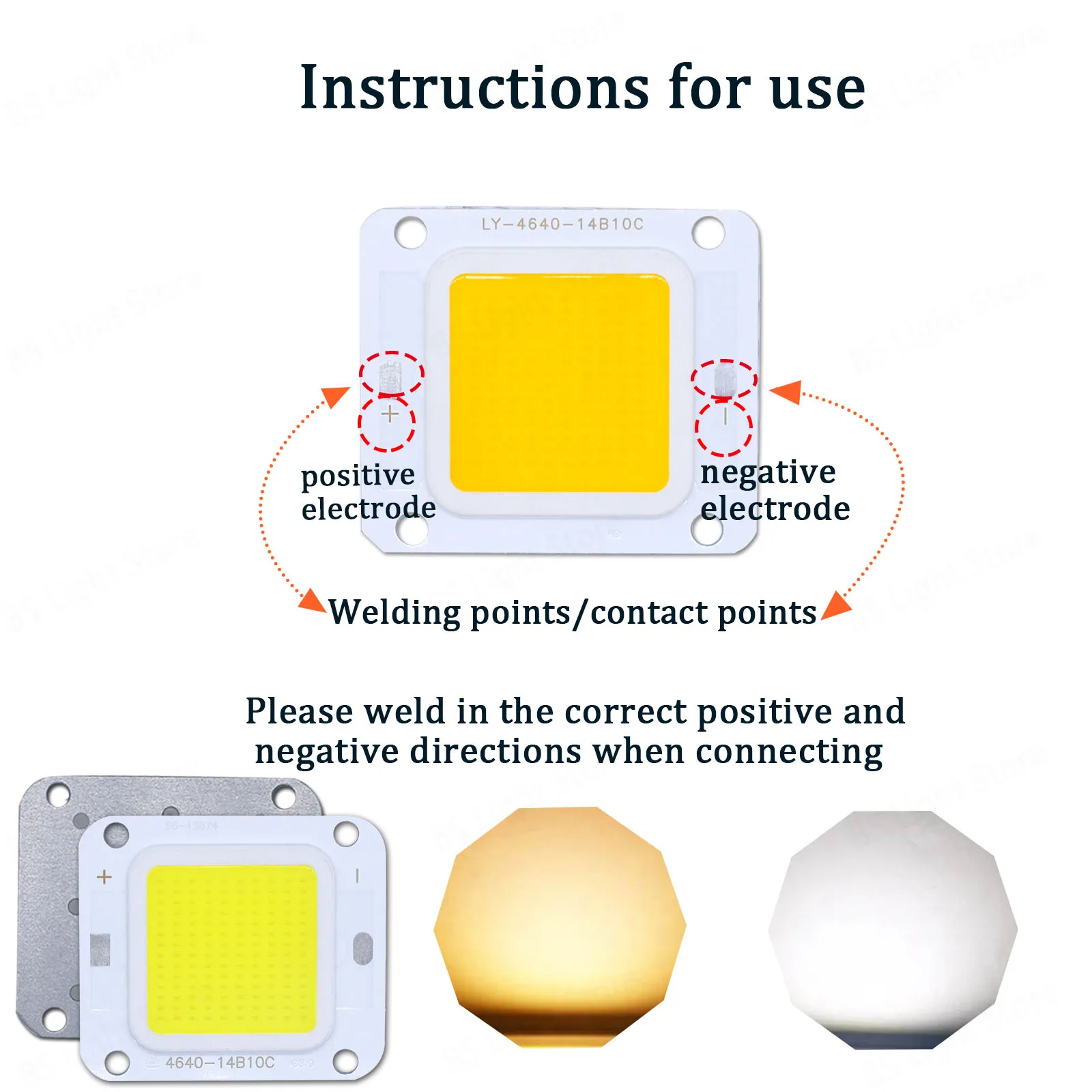 100W LED COB chip light Lamp Bead DC27-36V 10W 50W 60W 70W Flood Light Bulb Outdoor Spotlight Landscape Chip Lampswhite