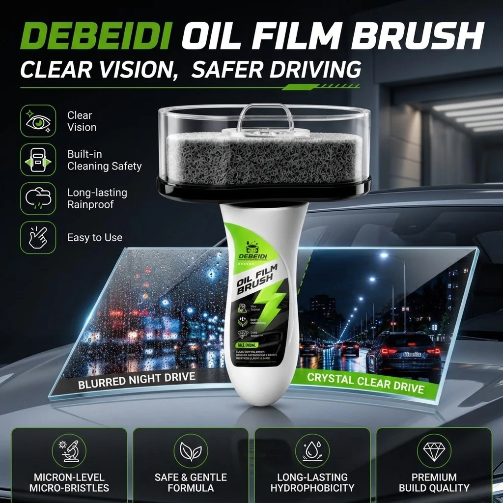 Car Glass Oil Film Cleaning Brush Agent Powerful Windshield Cleaner Rain Fog Proof Glass Sponge Water Spots Auto Removal Oil