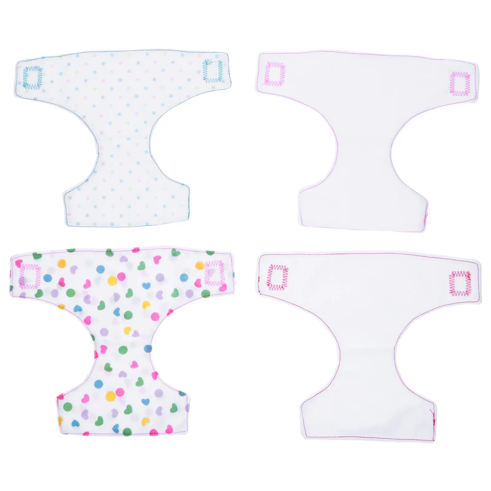 4Pcs Baby Cloth Nappies Reusable Underwear Accessories for 18 Inch Girl Baby Diaper Dressing Role Play Party Cloth Nappies