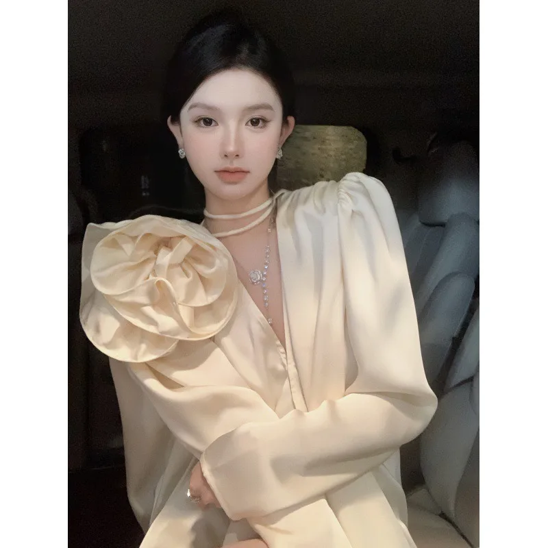 

Fashionable Long-sleeved Shirt for Women in Spring and Autumn New French Temperament Chic and Versatile Elegant Top