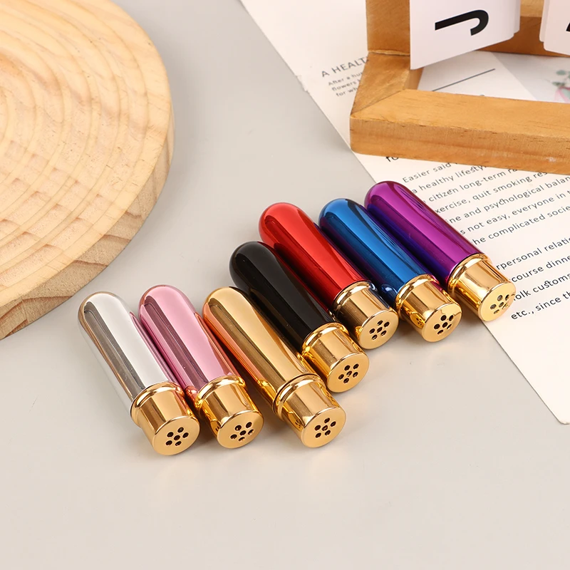 1pcs Nasal Inhalers For Essential Oils Aromatherapy Blank Aluminum Tubes 5ml Refillable Bottles With Replacement WicksHot